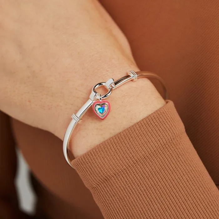 Iconic Women Alex And Ani Crystal Heart Clip Bangle Gold