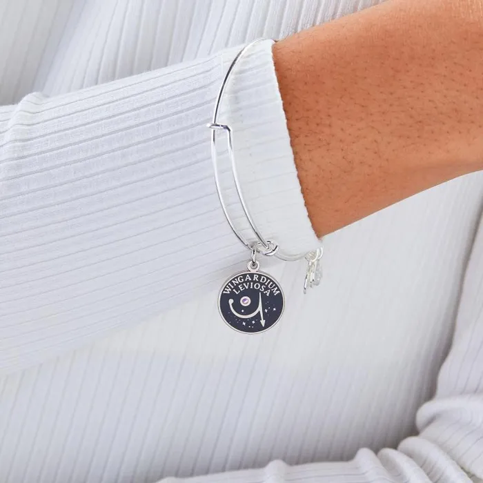 Iconic Women Alex And Ani Harry Potter 039Wingardium Leviosa039 Charm Bangle Shiny Silver