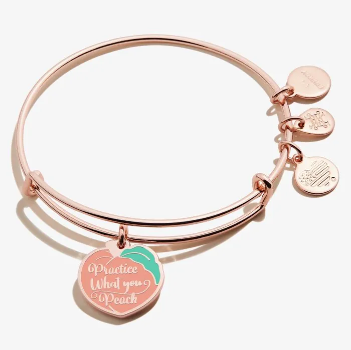 Iconic Women Alex And Ani Practice What You Peach039 Charm Bangle Shiny Rose Gold Iconic Women Alex And Ani Practice What You Peach039 Charm Bangle Shiny Rose Gold