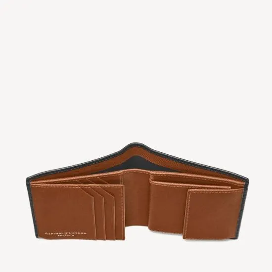 ID and Coin RFID Wallet Black and Tan Saffiano Men Aspinal Of London Billfold Wallets