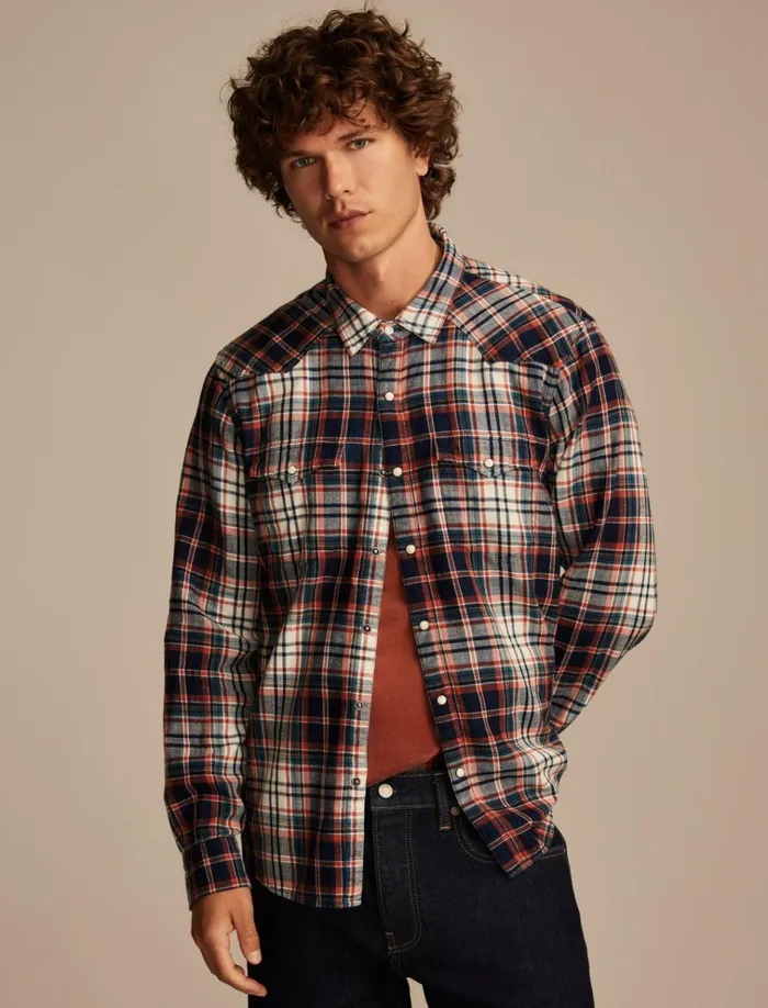 Indigo Plaid Western Long Sleeve Shirt Indigo Red Plaid Men Lucky Brand ButtonDowns Indigo Plaid Western Long Sleeve Shirt Indigo Red Plaid Men Lucky Brand ButtonDowns