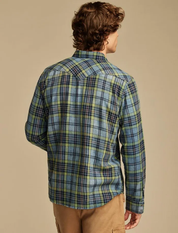 Indigo Twill Long Sleeve Masa Western Shirt Blue Multi Men Lucky Brand ButtonDowns