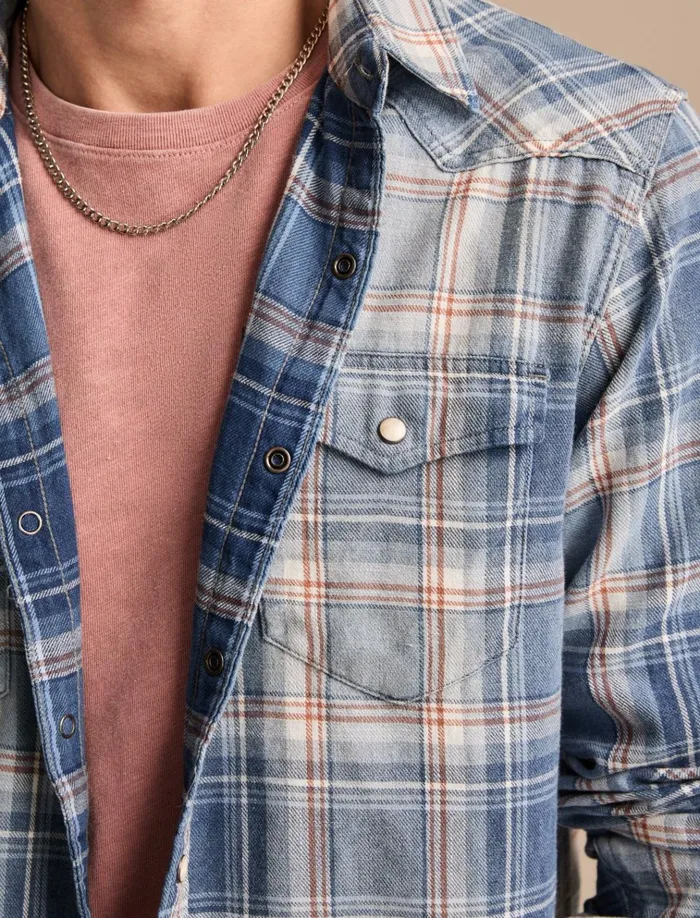 Indigo Western Shirt Light Indigo Men Lucky Brand Shirts and Tops