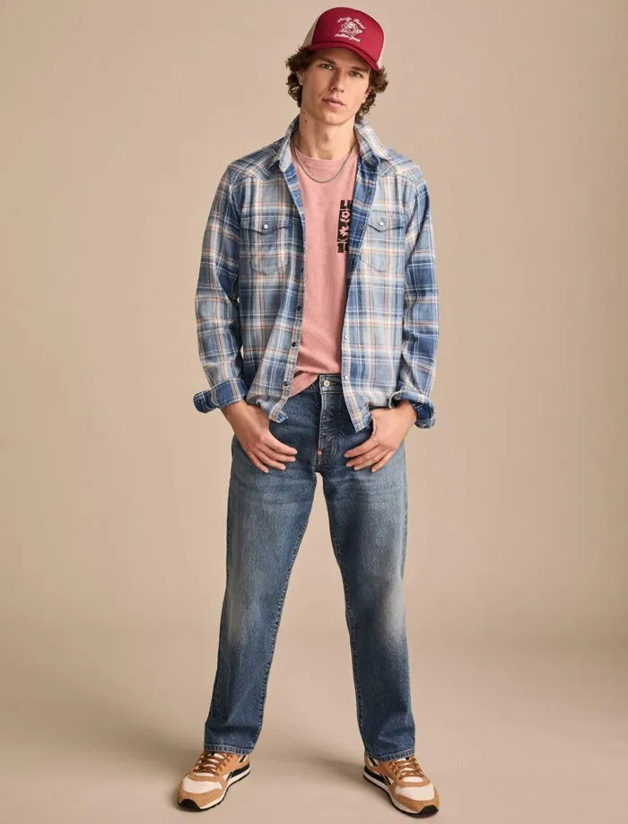 Indigo Western Shirt Light Indigo Men Lucky Brand Shirts and Tops
