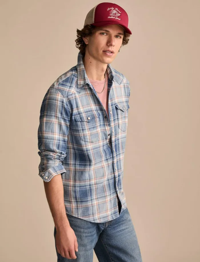 Indigo Western Shirt Light Indigo Men Lucky Brand Shirts and Tops