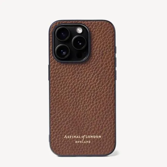 IPhone 15 Pro Case Tobacco Pebble Men Aspinal Of London Business Essentials