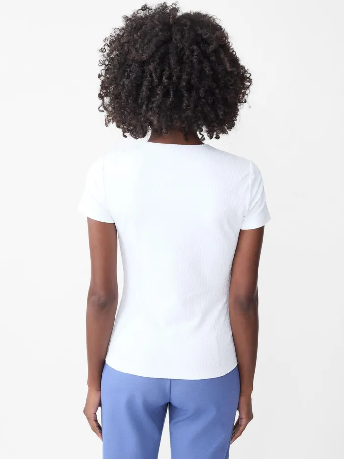JMclaughlin Allie Cap Sleeve Tee In Riptide Jacquard White Women Shirts and Tops JMclaughlin Allie Cap Sleeve Tee In Riptide Jacquard White Women Shirts and Tops