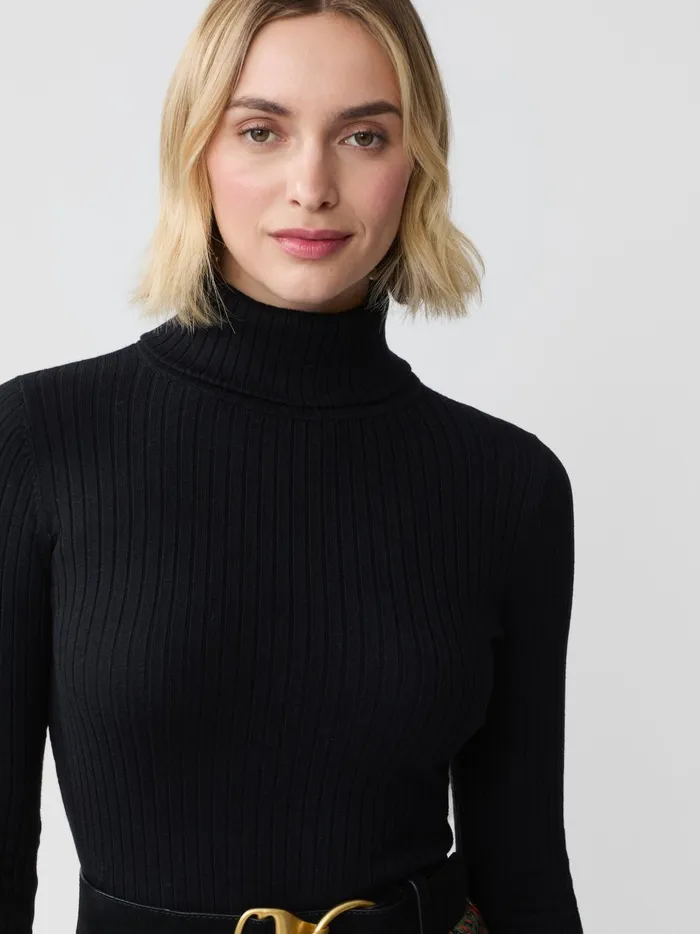 JMclaughlin Arlette Turtleneck Black Women Sweaters