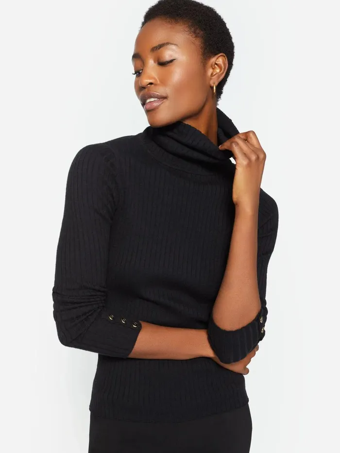 JMclaughlin Arlette Turtleneck Black Women Sweaters