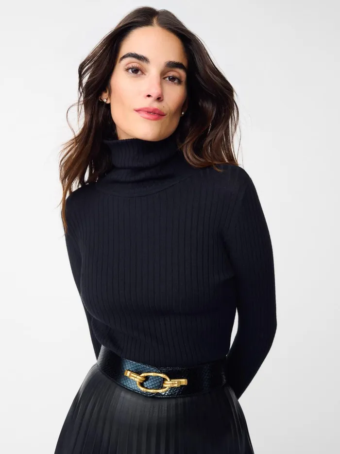 JMclaughlin Arlette Turtleneck Black Women Sweaters