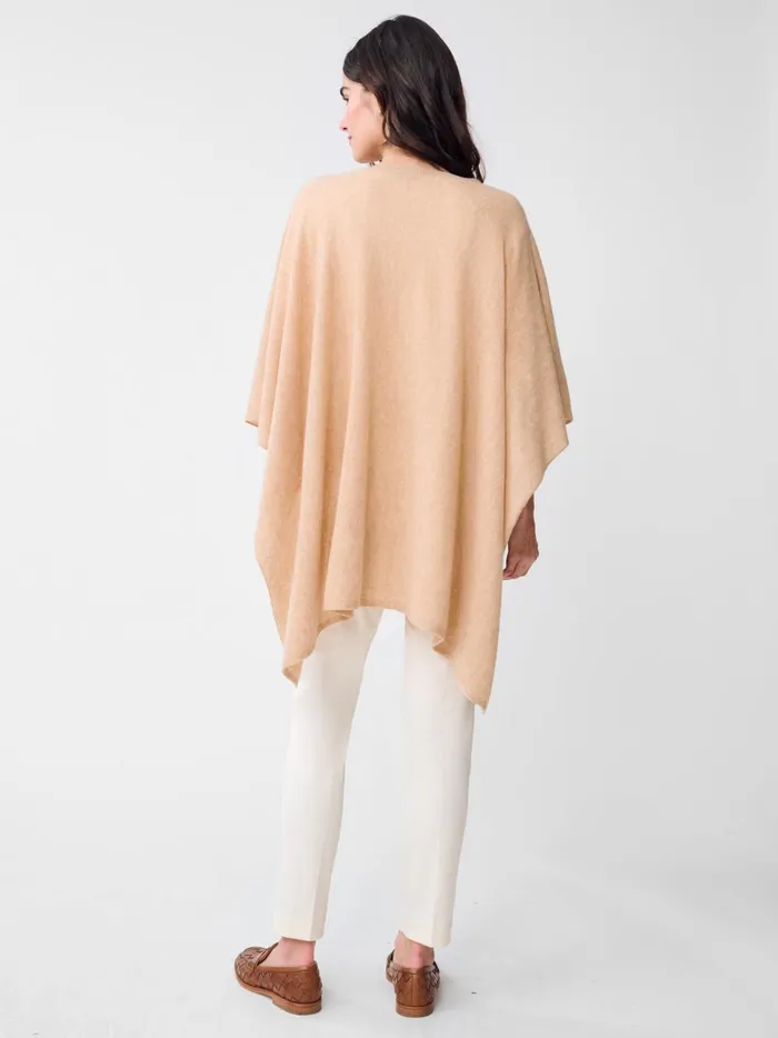 JMclaughlin Bree Cashmere Poncho Heather Camel Women Jackets and Outerwear