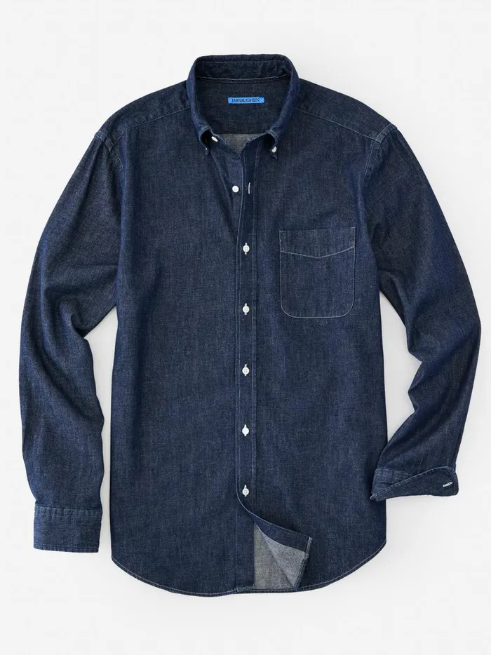 JMclaughlin Collis Classic Fit Denim Shirt Dark Denim Men Shirts