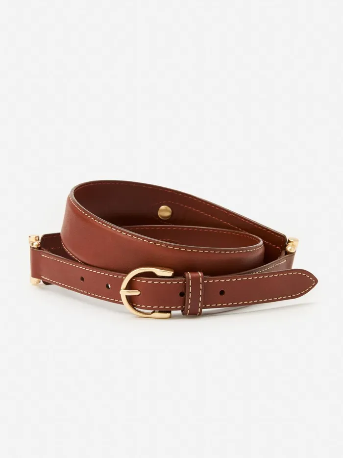 JMclaughlin Danica Leather Belt Cognac Women Belts