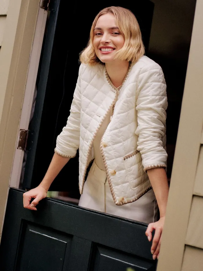 JMclaughlin Danica Puffer Jacket Egret White Women Jackets and Outerwear