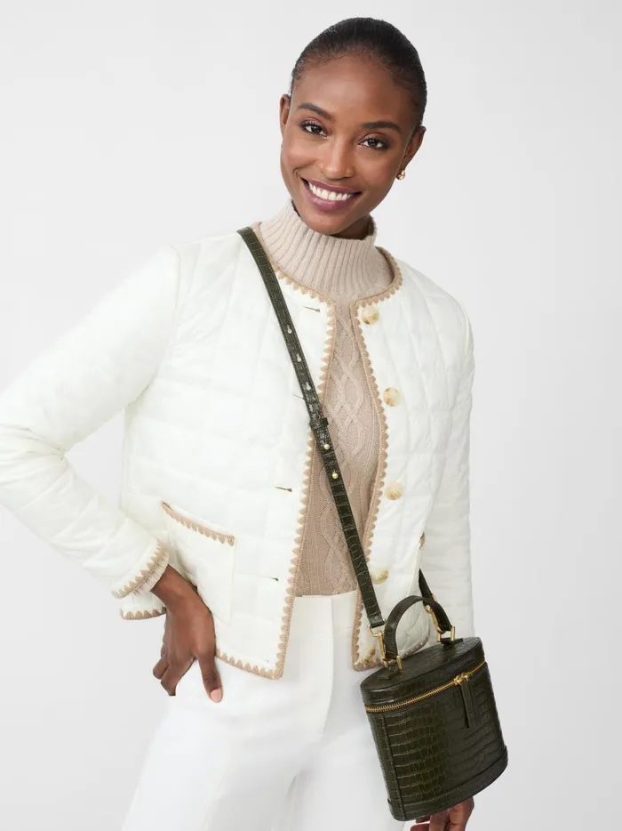 JMclaughlin Danica Puffer Jacket Egret White Women Jackets and Outerwear