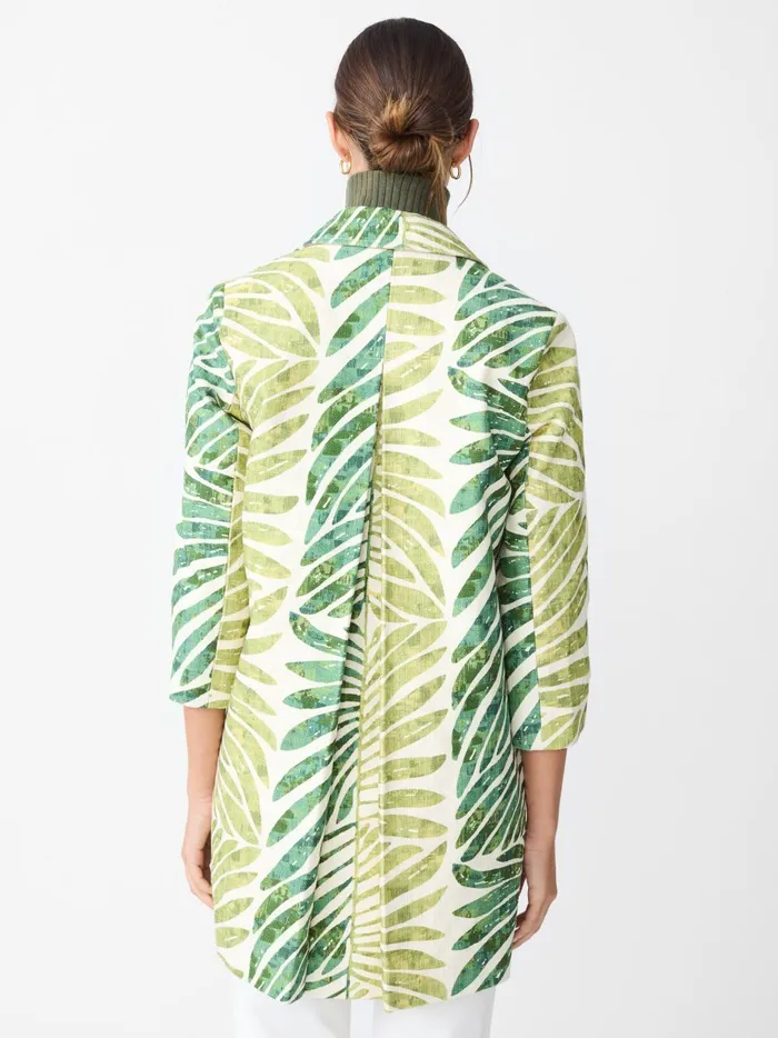 JMclaughlin Deirdre Coat In Textured Grand Palm Green Women Jackets and Outerwear
