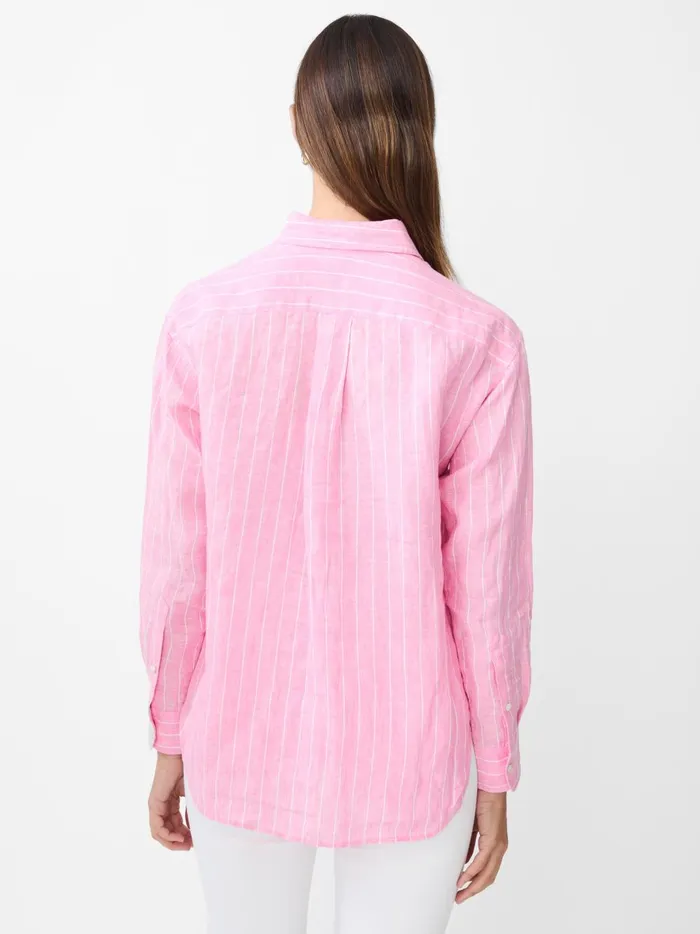 JMclaughlin Finn Linen Shirt In Stripe Pinkwhite Women Shirts and Tops JMclaughlin Finn Linen Shirt In Stripe Pinkwhite Women Shirts and Tops