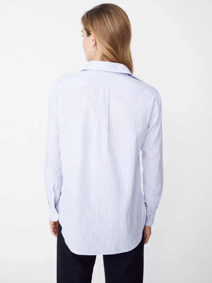 JMclaughlin Finn Shirt In Stripe Whitefrench Blue Women Shirts and Tops