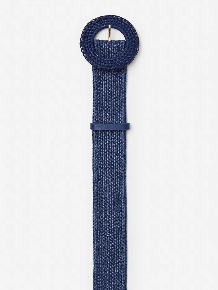 JMclaughlin Popie Grasscloth Belt Navy Women Belts