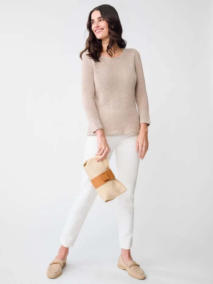 JMclaughlin Raelyn Linen Blend Sweater Heather Sand Women Sweaters
