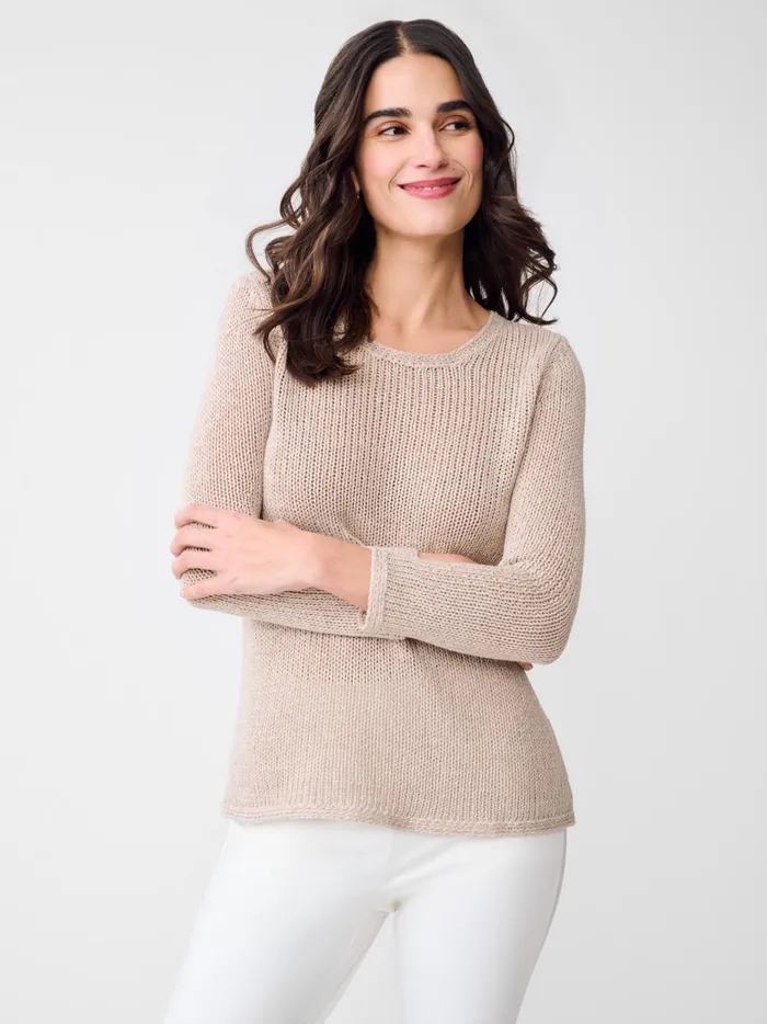 JMclaughlin Raelyn Linen Blend Sweater Heather Sand Women Sweaters