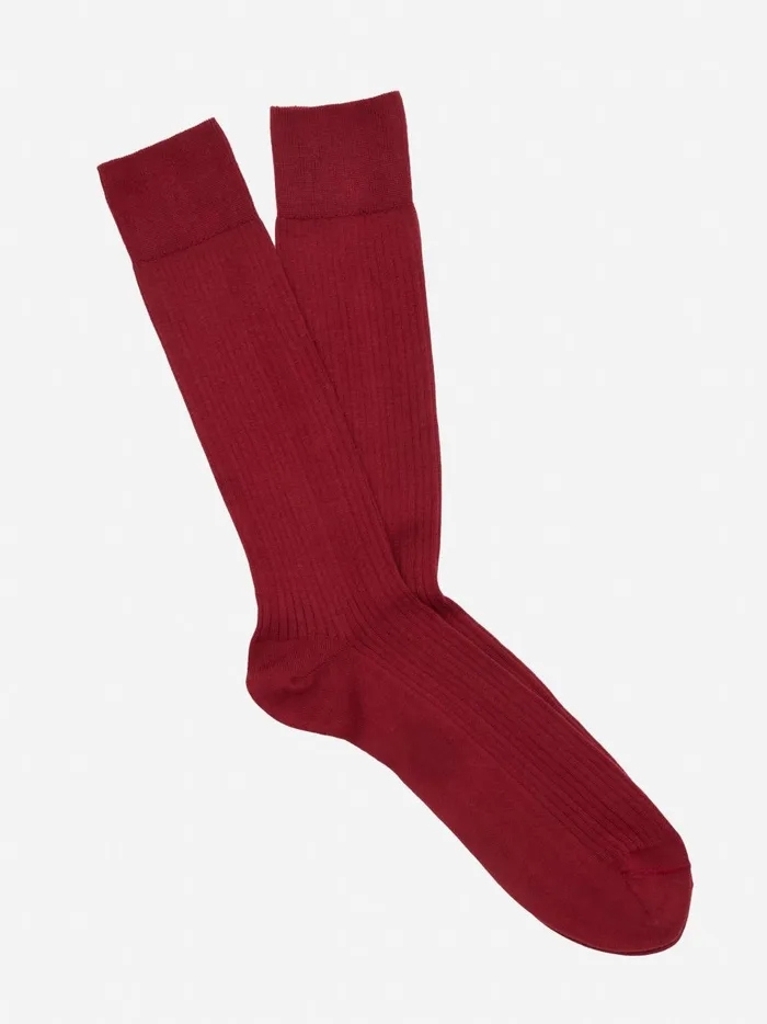 JMclaughlin Ribbed Socks Sangria Men Socks