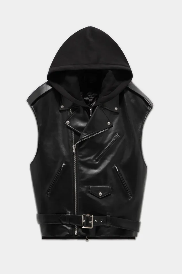 Jackets and Coats Men R13 Oversized Moto Vest With Hood 8211 Black