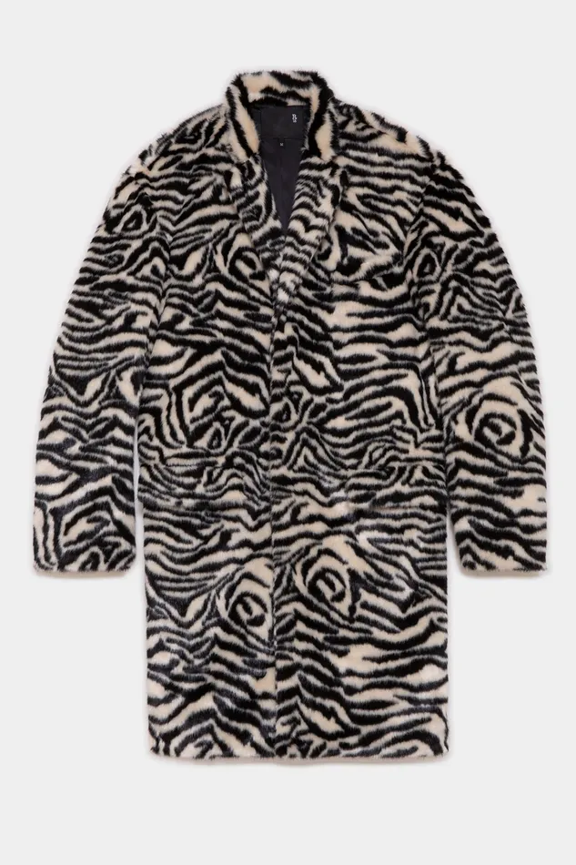 Jackets and Coats R13 Women Teddy Bear Coat 8211 Zebra