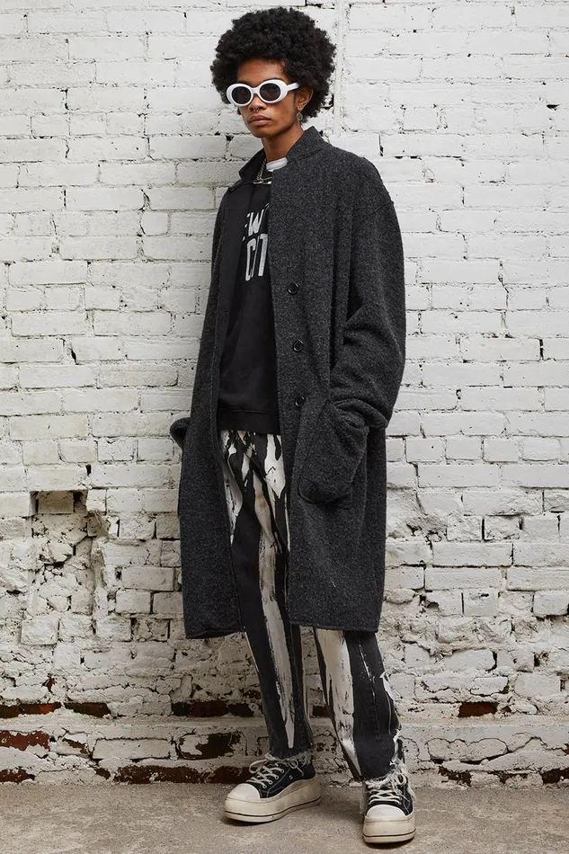 Jackets and Coats Raw Cut Coat 8211 Dark Grey R13 Men