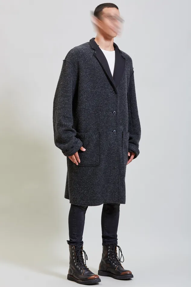 Jackets and Coats Raw Cut Coat 8211 Dark Grey R13 Men