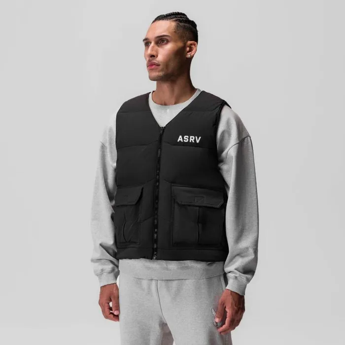 Jackets and Outerwear Men ASRV Ripstop Insulated Puffer Gilet Black