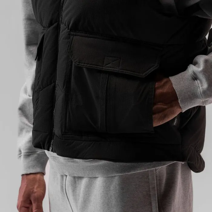 Jackets and Outerwear Men ASRV Ripstop Insulated Puffer Gilet Black