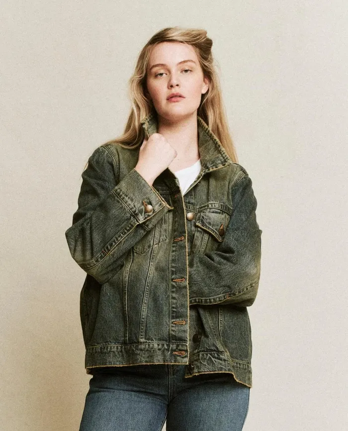 Jackets and Outerwear Women The Great The Slouchy Jean Jacket Cargo Wash