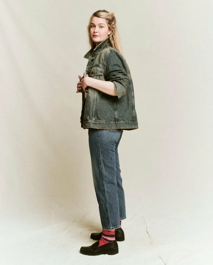 Jackets and Outerwear Women The Great The Slouchy Jean Jacket Cargo Wash