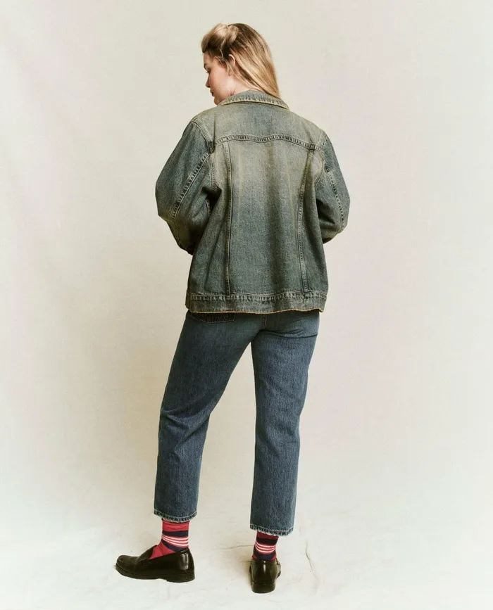 Jackets and Outerwear Women The Great The Slouchy Jean Jacket Cargo Wash