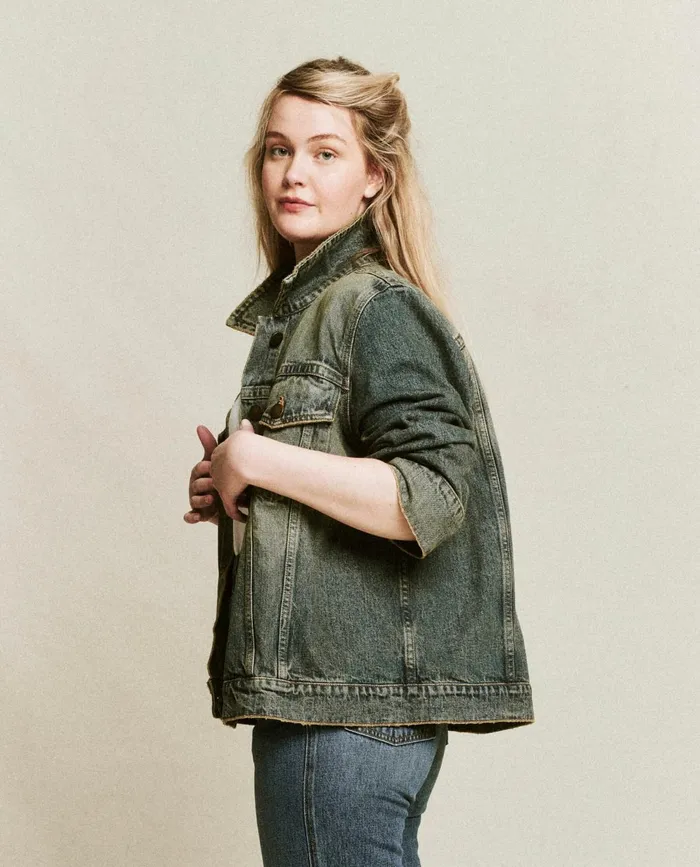 Jackets and Outerwear Women The Great The Slouchy Jean Jacket Cargo Wash