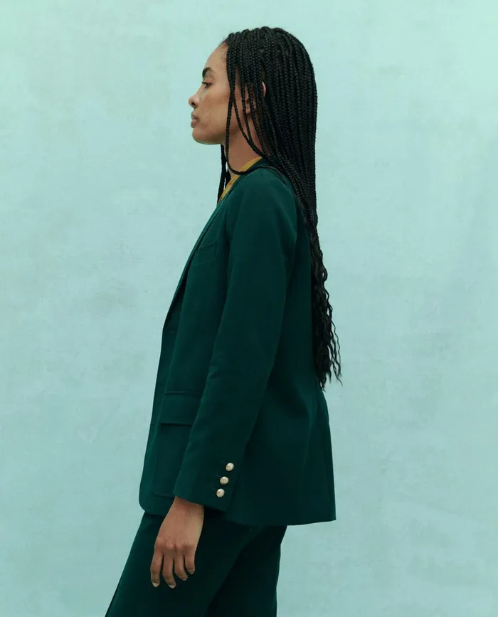 Jackets and Outerwear Women The Great The Tailored Blazer Winter Pine
