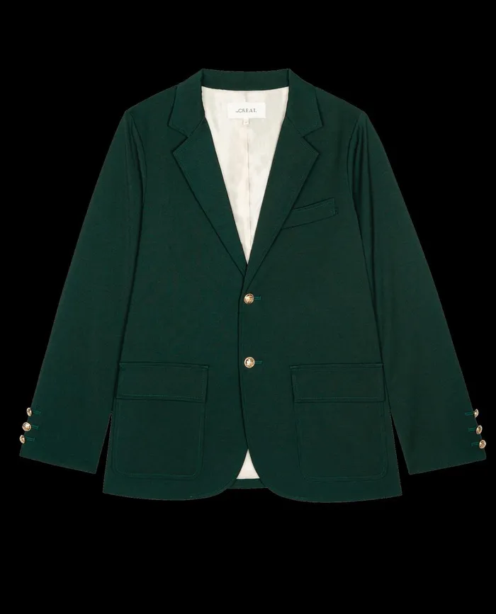 Jackets and Outerwear Women The Great The Tailored Blazer Winter Pine