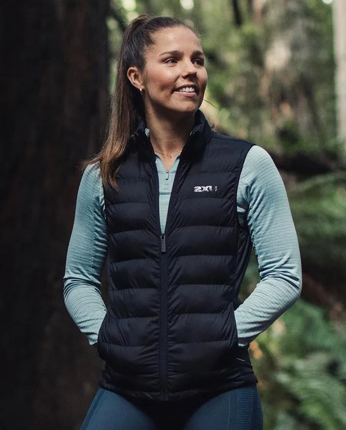 Jackets and Vests Womens 2XU Commute Packable Insulation Vest Black