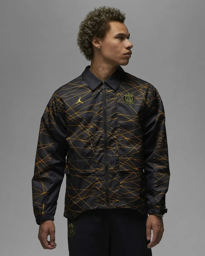 Jackets Men Nike Paris SaintGermain Blacktour Yellow