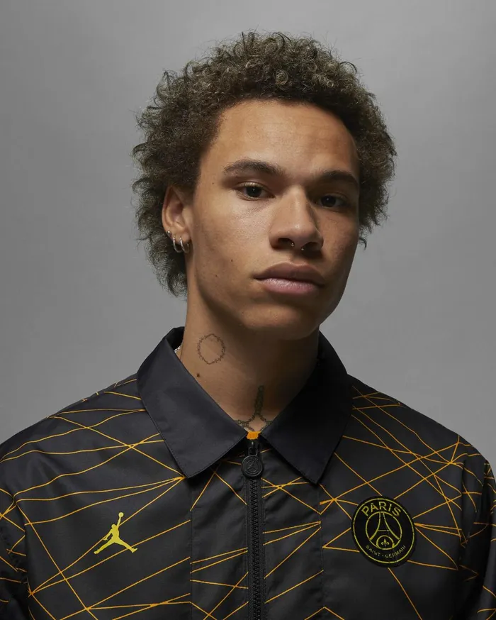 Jackets Men Nike Paris SaintGermain Blacktour Yellow