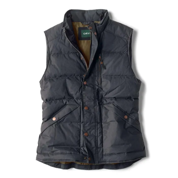 Jackets Men Orvis Waxed Down Puffer Vest Navy