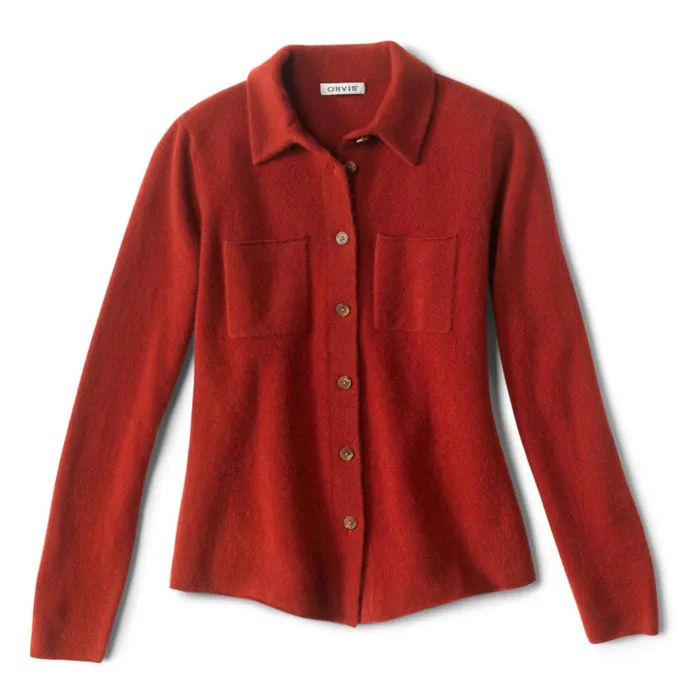 Jackets Women Orvis Boiled Cashmere Sweater Jacket Paprika
