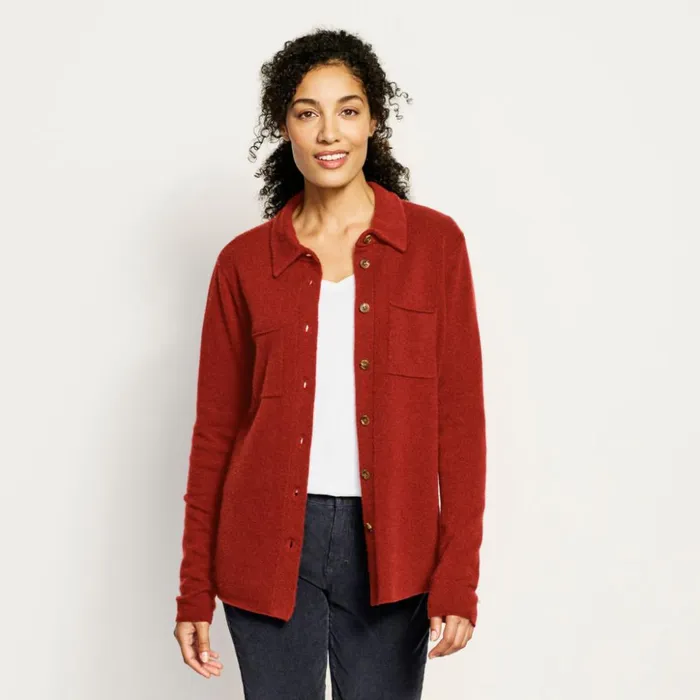 Jackets Women Orvis Boiled Cashmere Sweater Jacket Paprika