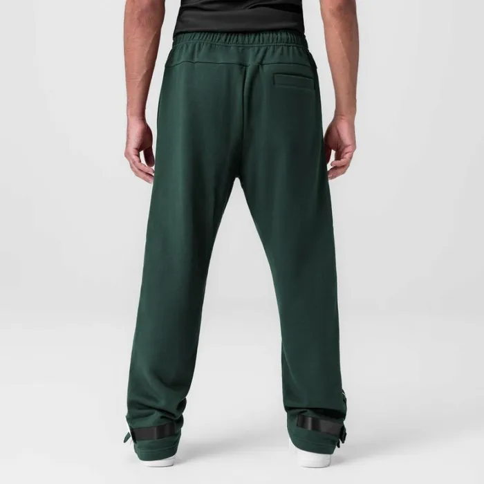 Joggers and Pants Men ASRV Herringbone Terry Snap Button Sweats Forest Green
