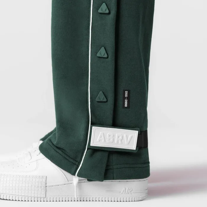 Joggers and Pants Men ASRV Herringbone Terry Snap Button Sweats Forest Green