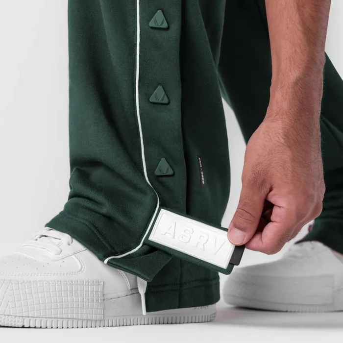 Joggers and Pants Men ASRV Herringbone Terry Snap Button Sweats Forest Green