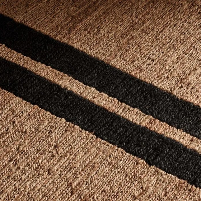 Jute Collection House James Perse Jute Runner 35FT X 9FT Naturalcharcoal Stripe