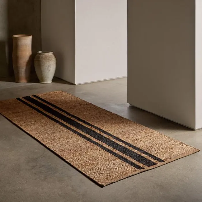 Jute Collection House James Perse Triple Stripe Jute Runner 35Ft X 9Ft Naturalcharcoal Stripe Jute Collection House James Perse Triple Stripe Jute Runner 35Ft X 9Ft Naturalcharcoal Stripe