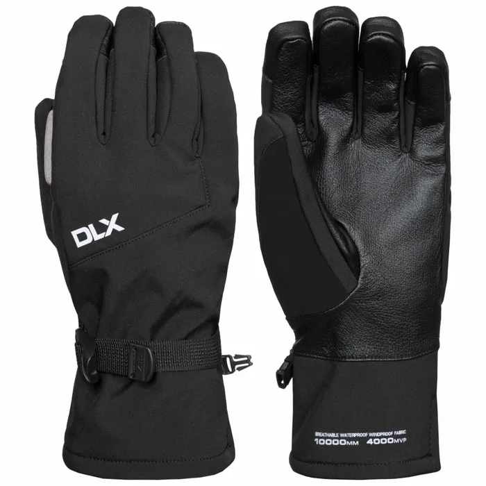 Kabuto II Unisex DLX Softshell Ski Gloves Black MenWomen Trespass Gloves